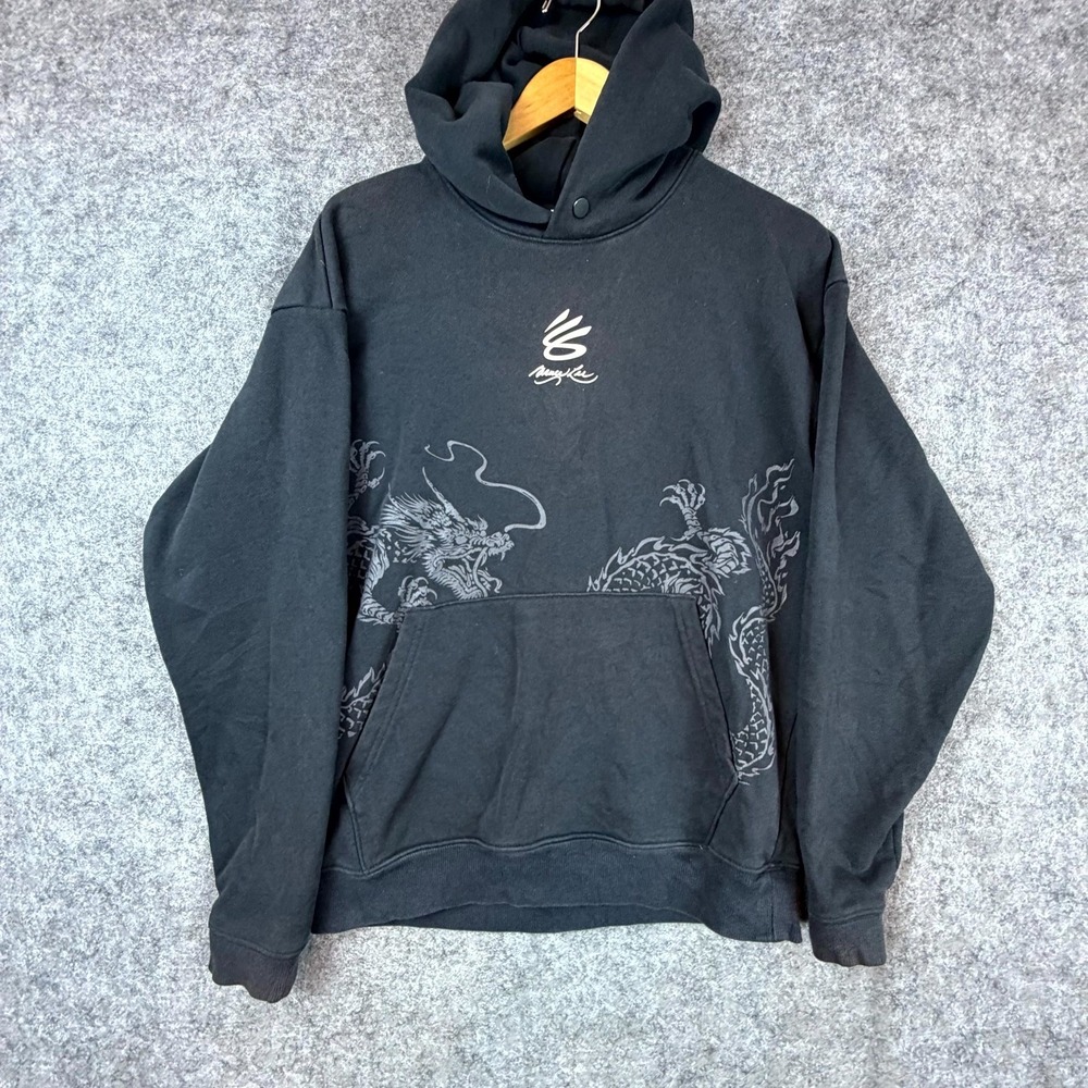 Under Armour Curry Bruce Lee‎ Hoodie Mens Small Black Cotton Dragon Martial Arts